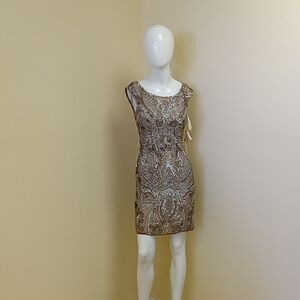 Chic Brown Patterned Mini Dress